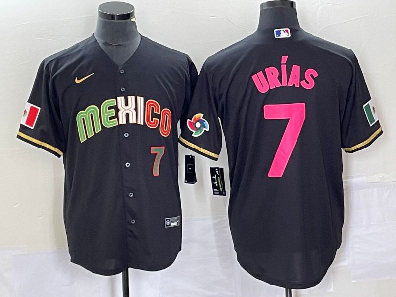 Men 2023 World Cub Mexico #7 Urias Black pink Nike MLB Jersey7->more jerseys->MLB Jersey